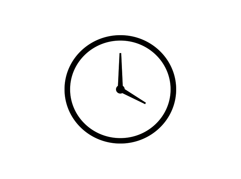 icona nera con sfondo trasparente dell'orologio